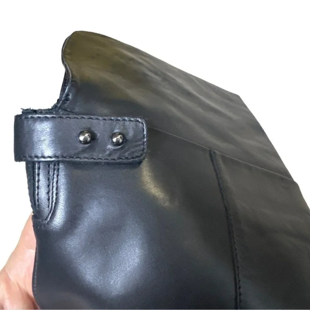 BCBG MAXAZRIA Black Leather Over the knee boots